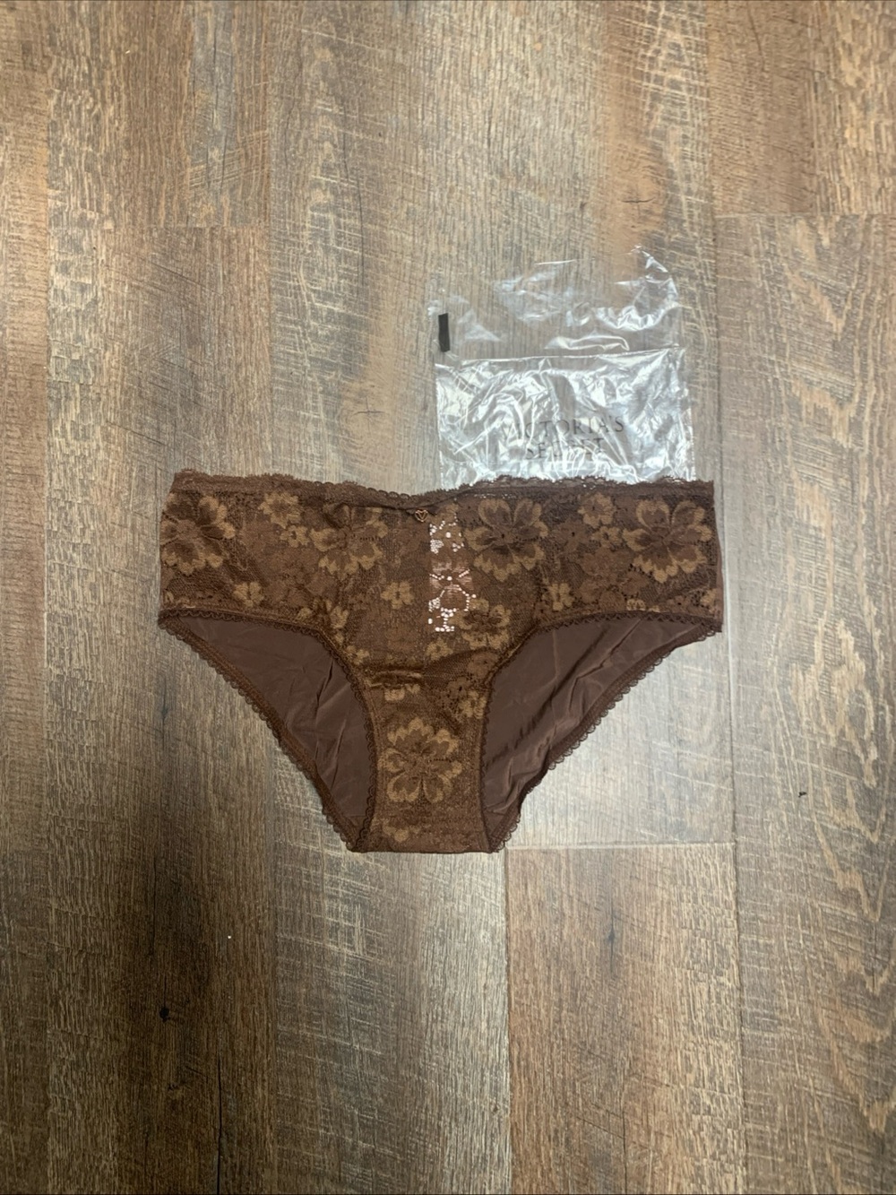 Victoria's Secret NWT Lace Hiphugger Panty Brown Floral Body by Victoria M